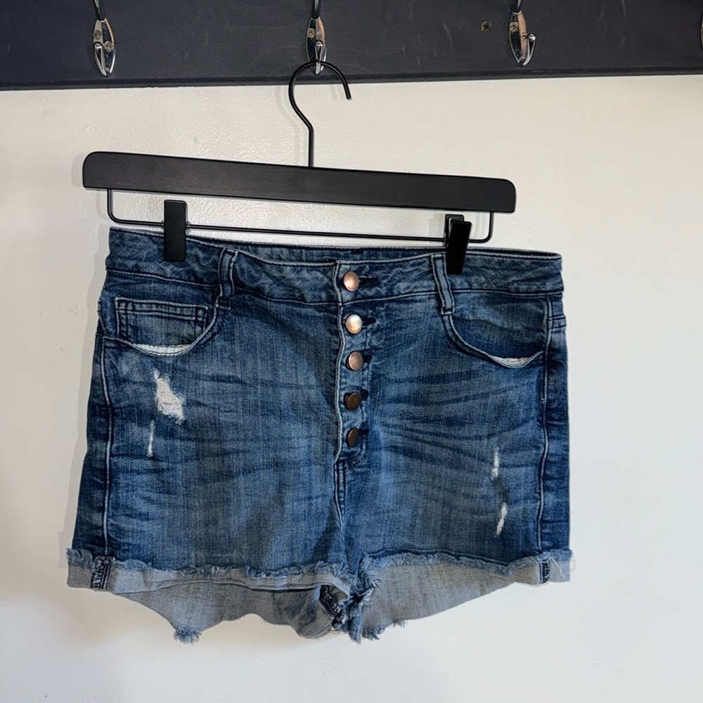 Refuge high rise button fly jean short